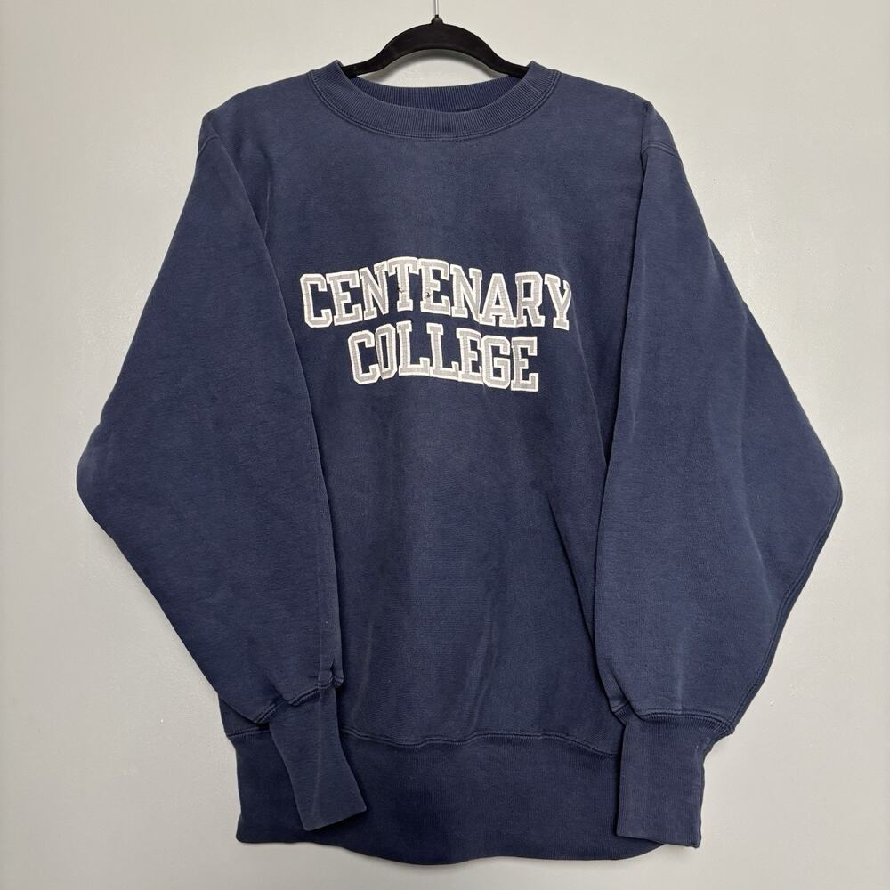 Vintage 1980โs Centenary College Champion Crewneck Sweatshirt Large Navy Blue